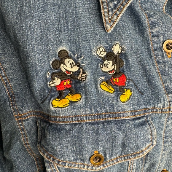 Mickey Mouse women’s collared long sleeve denim button down. - Picture 4 of 11